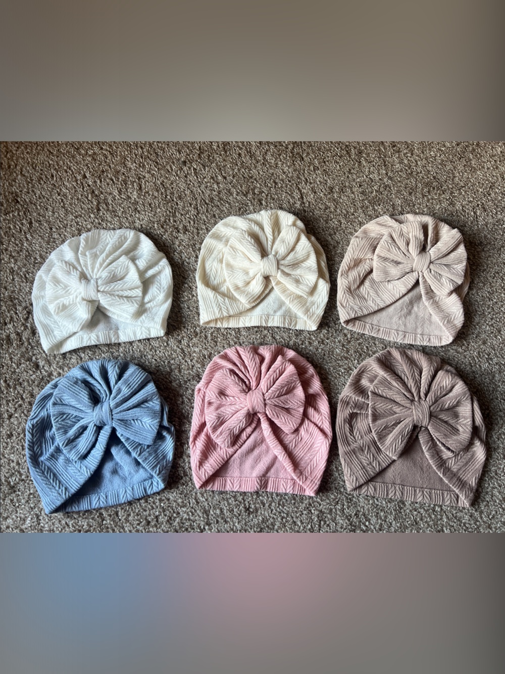 Baby Knot Headband Set - Blue, White, Pink, Cream, Taupe, Beige